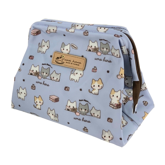 Uma Hana Handbags - Waterproof Cat Large Opening Makeup Bag